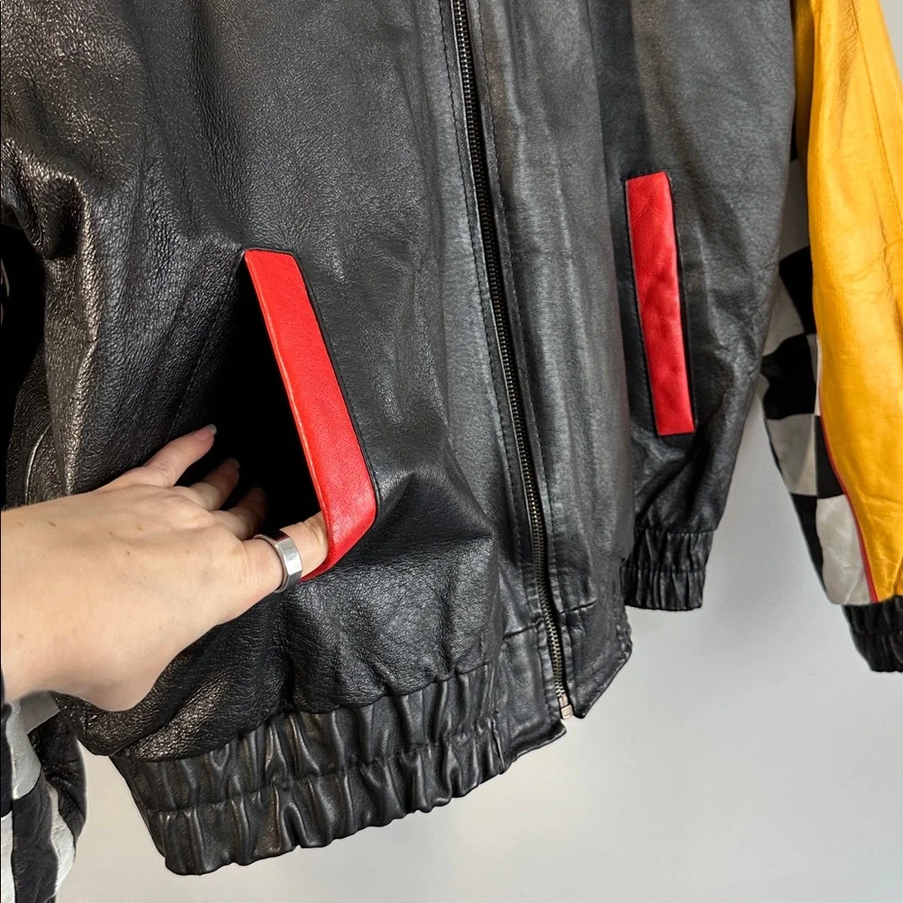 Vintage Bussman Racing Leather Jacket Size‎ L